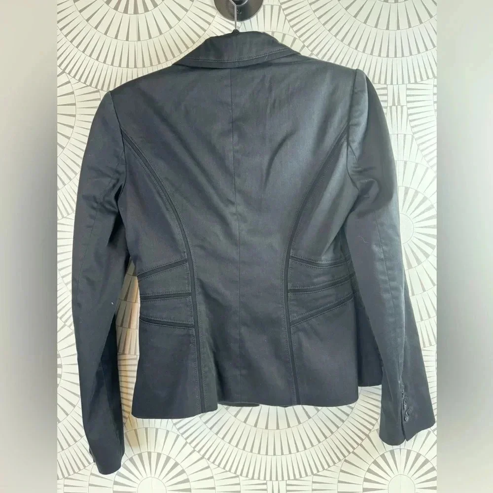 White House Black Market Women’s Black Blazer One Button Closure No Pockets Sz 2